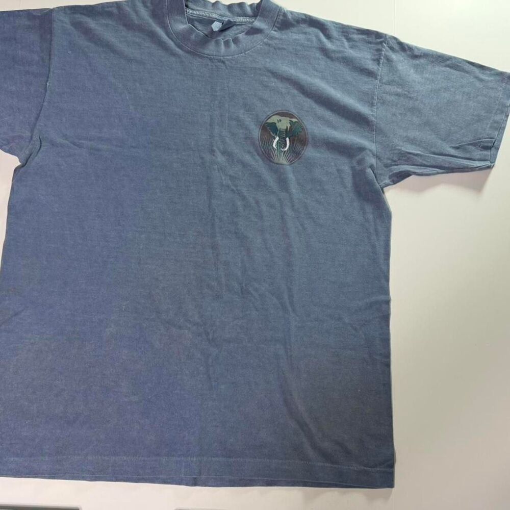 WWF World Wildlife Federation single stitch vintage Men's Blue and Navy T-shirt